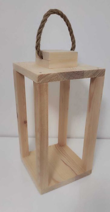 Lampion drewniany klasyczny dekoracyjny różne rozmiary i kolory