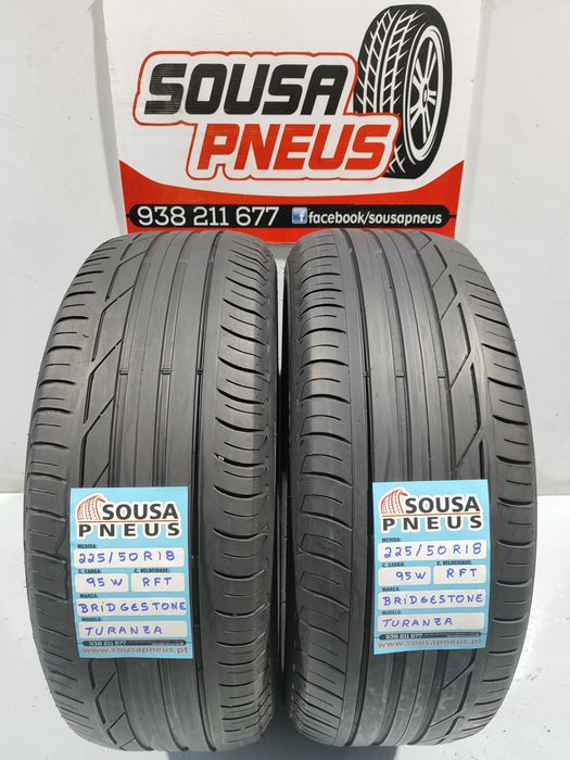 2 pneus semi novos 225-50R18 Bridgestone RFT - Oferta dos portes