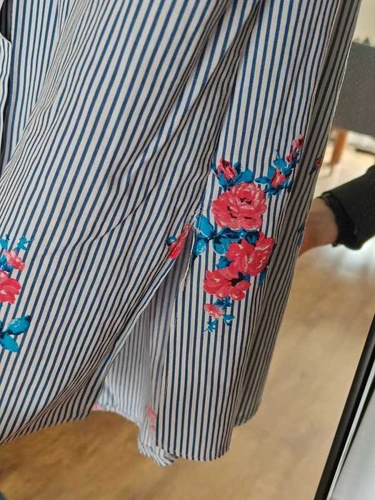 Długa koszula damska w paski i kwiaty, Primark, 36
