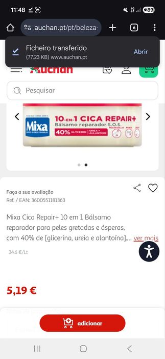 Cremes Reparadores Mixa - NOVO