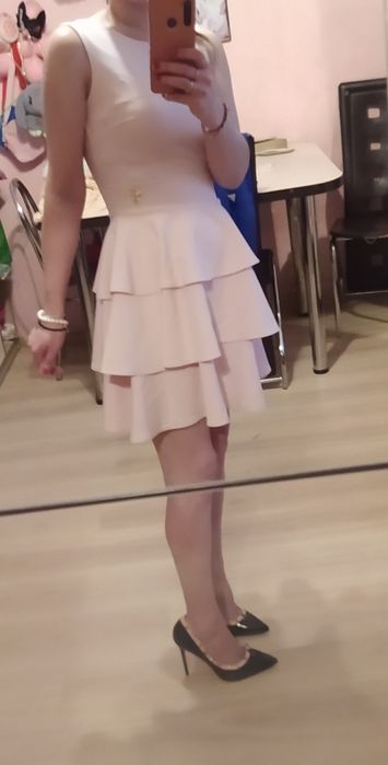 Sukienka r36/XS pudrowy róż