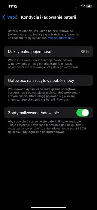 iPhone 12 64GB fioletowy FULL SET, 86% kondycji baterii, zbite plecki