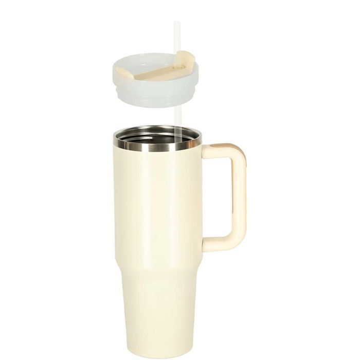 Duży Kubek Termiczny ze Słomką na Kawę Herbatę Wodę Termos 1200 ml
