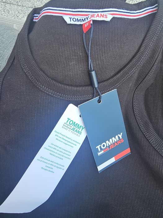 Bawełniana sportowa obcisła sukienka mini  w prążki Tommym Jeans XS/S