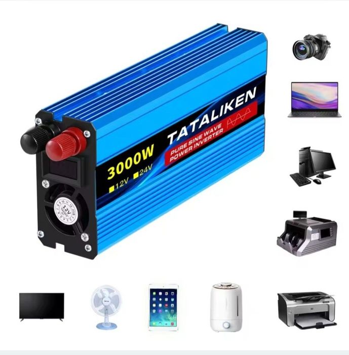 Инвертор 12V 220V Tataliken 3000W чистий синус (для котлов и т.д)