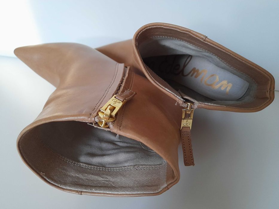 Markowe botki na obcasie Sam Edelman r.6,5=36,5 skóra naturalna jakość