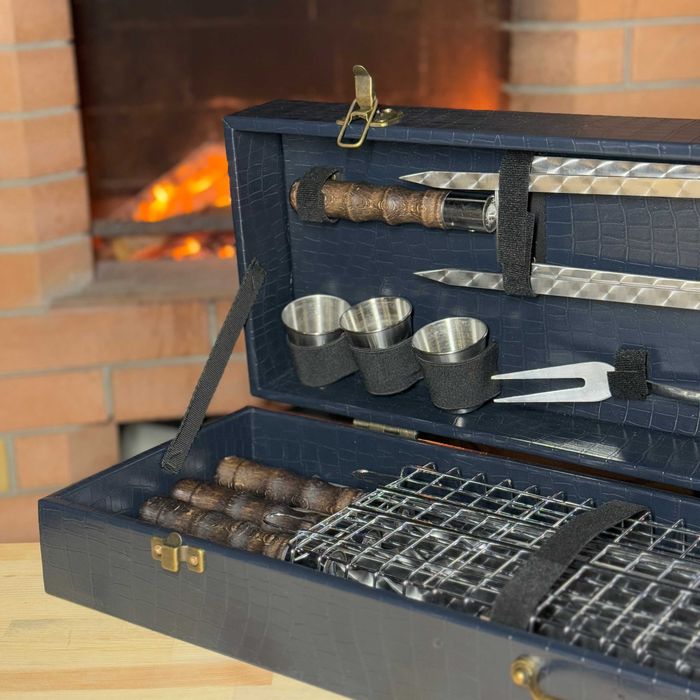 Набір шампурів КОСУЛЯ ELIT BS74 Набор для шашлыка в кейсе на подарок