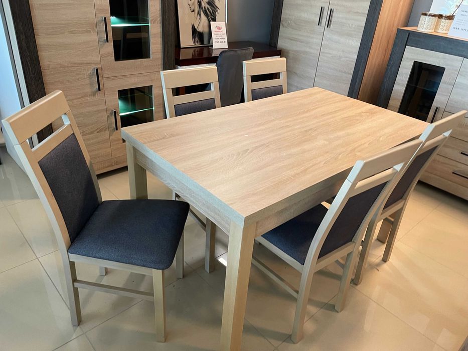 (576) Okazja! Stół rozkładany + 6 krzeseł, wyprzedaż 999 zł