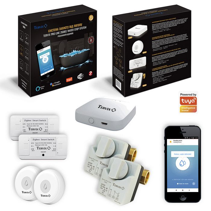 Захисту від потопу для розумного будинку Tervix ZigBee Water Stop