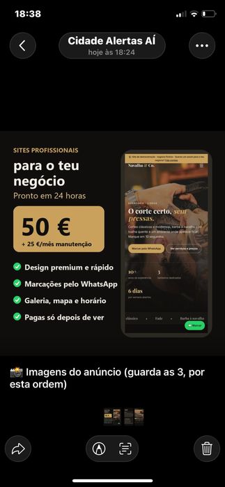 Site profissional para o seu negócio em 24h · 50€