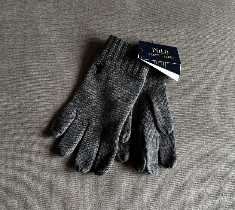 Męskie Szare Rękawiczki Ralph Lauren