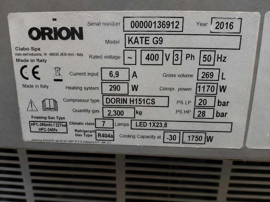 Witryna do lodów Orion Kate G9 18 lub 12 kuwet ! I