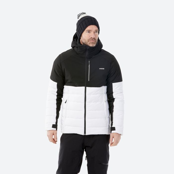 Casaco de ski e snowboard quente homem 100  - branco / preto