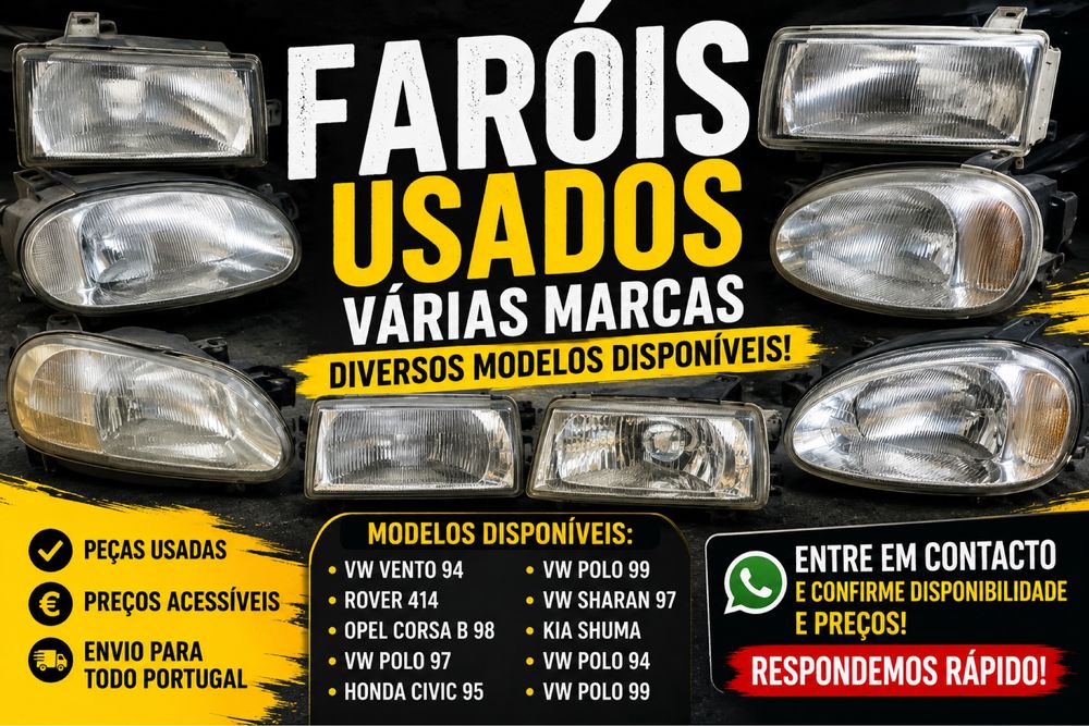 Faróis Usados Multimarcas – Várias Viaturas Disponíveis