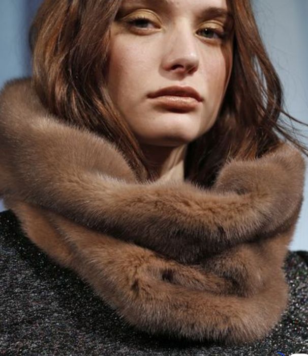 Golas, cachecol em pêlo autêntico Vison, sob medida