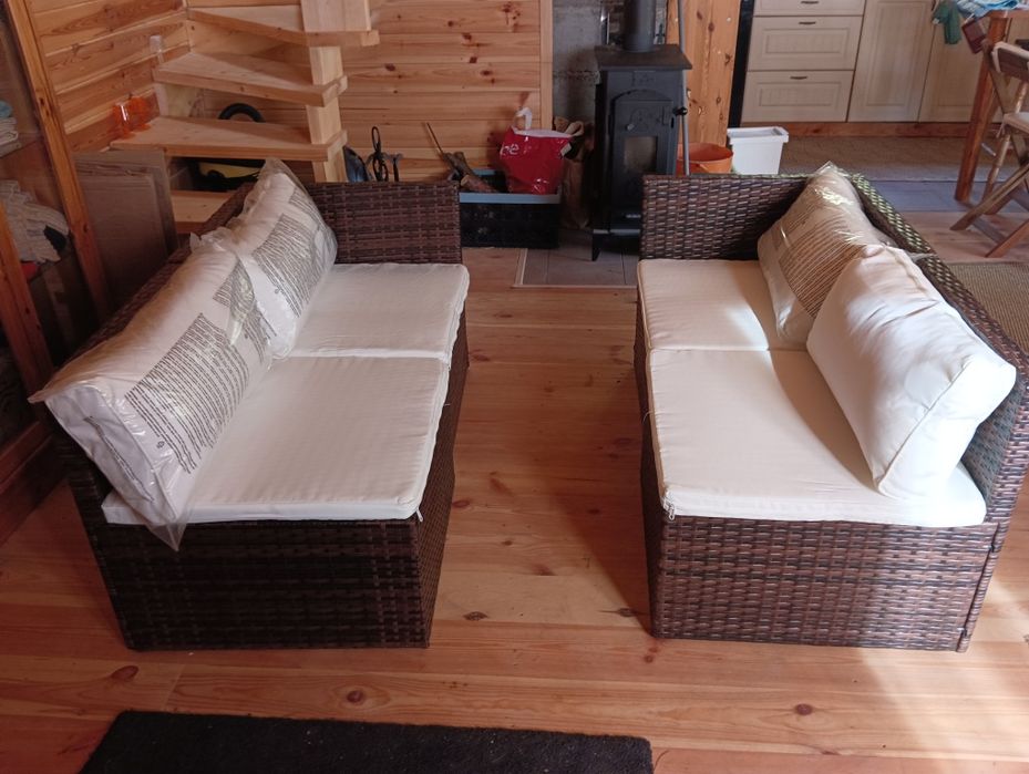 Meble ogrodowe rattanowe brązowe