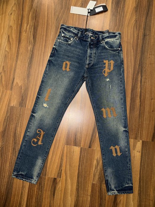 Palm Angels Blue Monogram Jeans