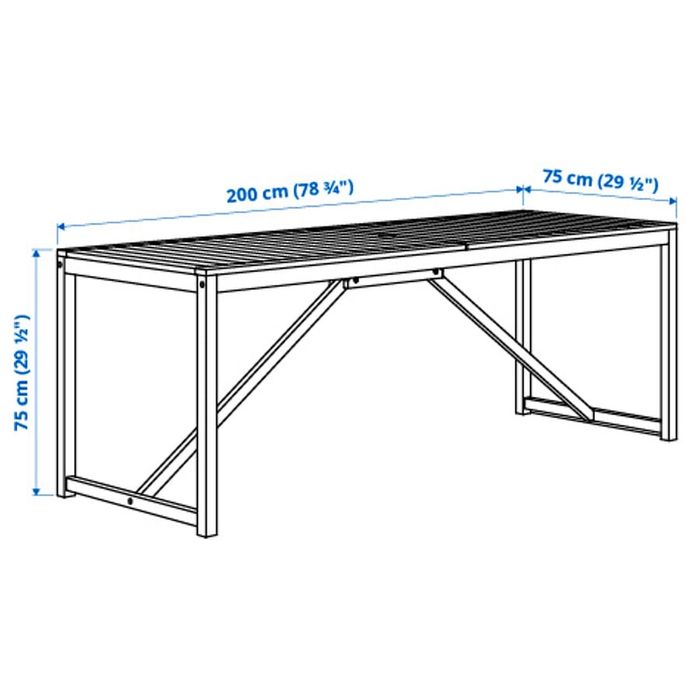 IKEA NÄMMARÖ stół + 6 krzeseł ogrodowych | akacja | zestaw