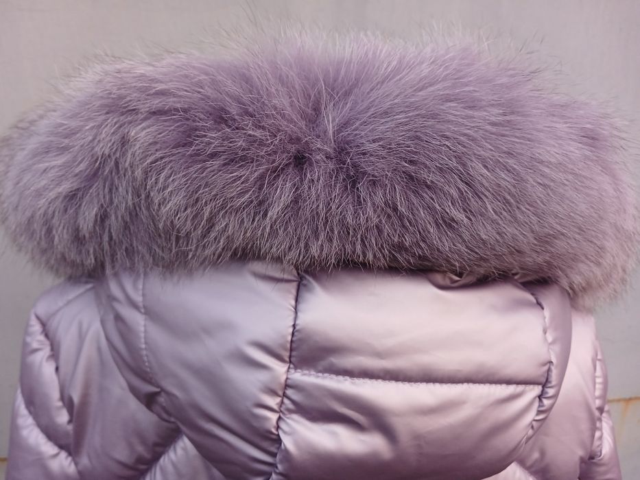 Новинка зимний пуховик  с натуральной опушкой 122-158 см