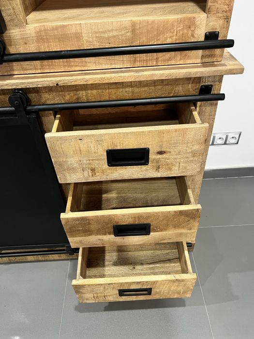 Kredens witryna loft industrialne drewno MANGO