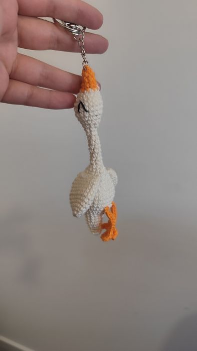 Porta-chaves ganso de crochet
