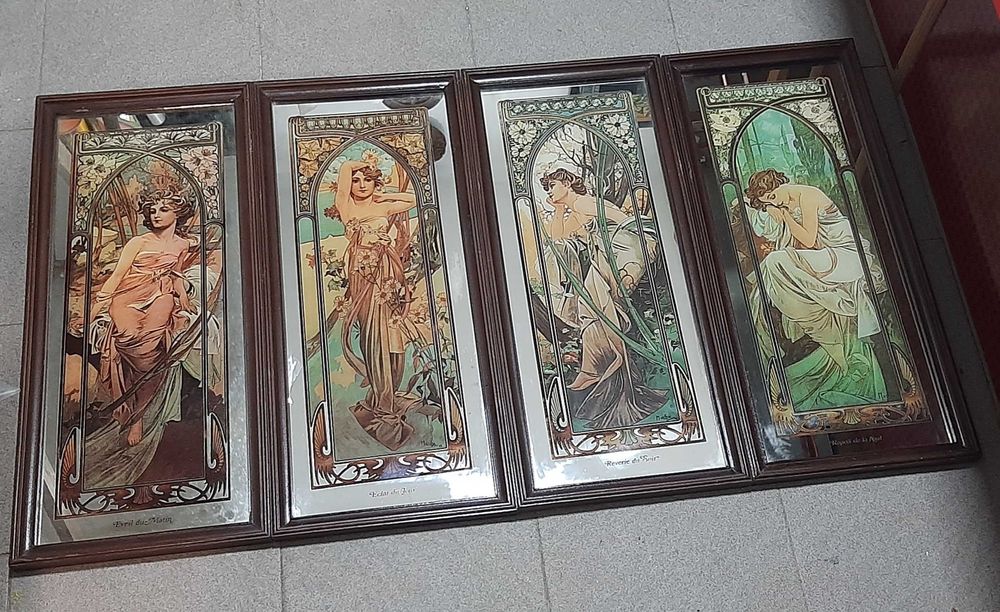 5 Quadros espelho "As Horas do Dia"