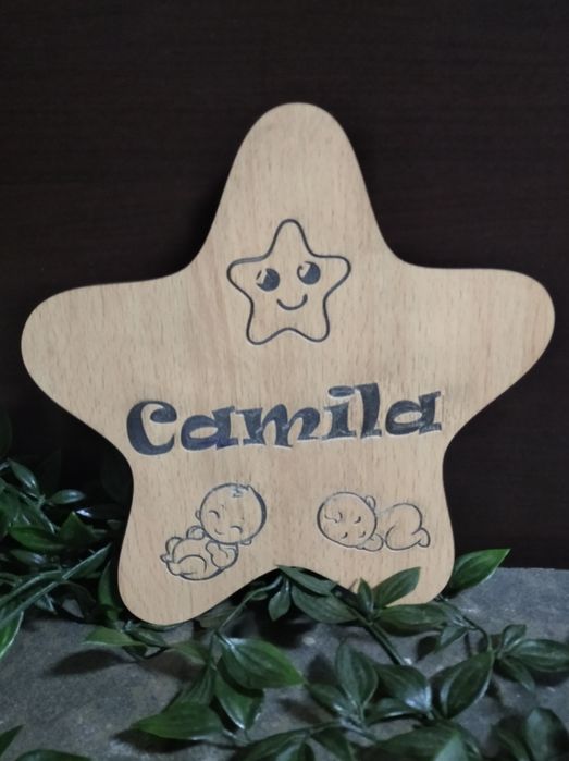 Estrela com nome para pendurar
