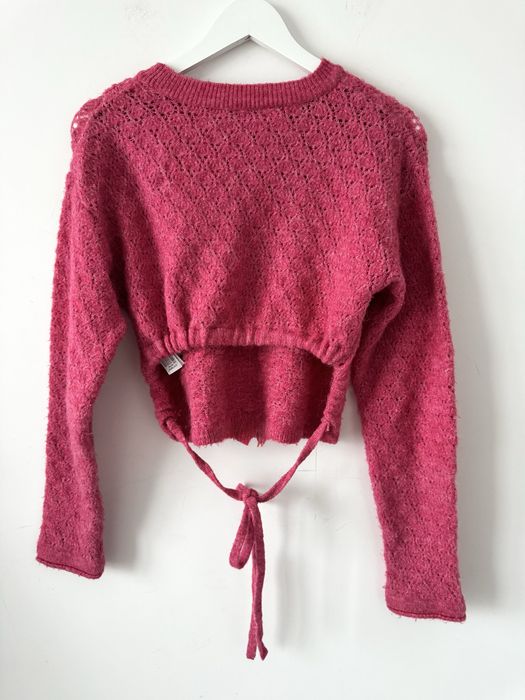 ZARA ażurowy sweterek z domieszką wełny Cropped