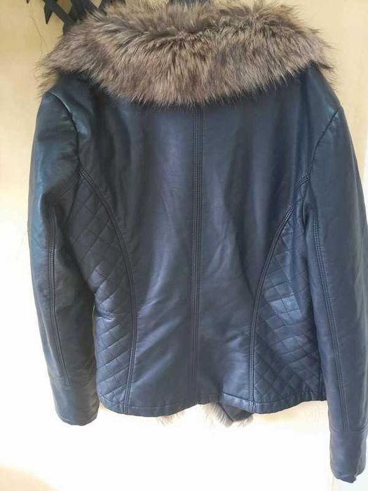 Kurtka ramoneska z futerkiem ocieplana XL-czarna i szara