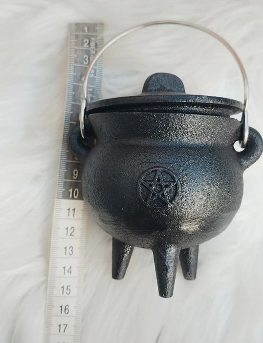 Caldeirão da Bruxa com pentagrama , panela de 3 pernas