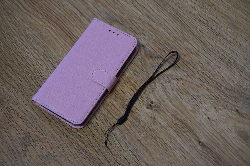 Etui iPhone 12 / 12 Pro, różowe, ekoskóra, otwierane