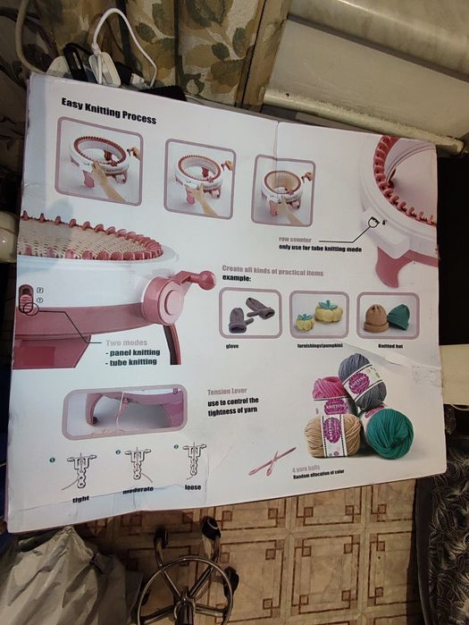Вязальная машина самая большая (48 п)+нитки/инструменты. Платье/кардиг