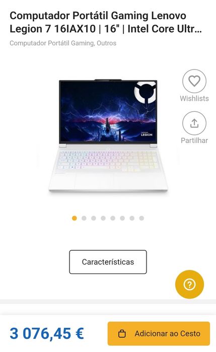 Portátil Gaming Legion 7 16IAX10 OLED 16''RTX 5060