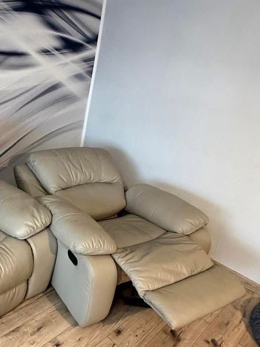 Komplet wypoczynkowy z funkcją relaks - skóra