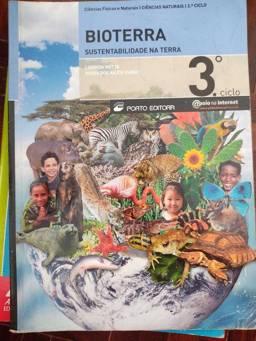 Livros escolares de diferentes anos de ensino e disciplinas