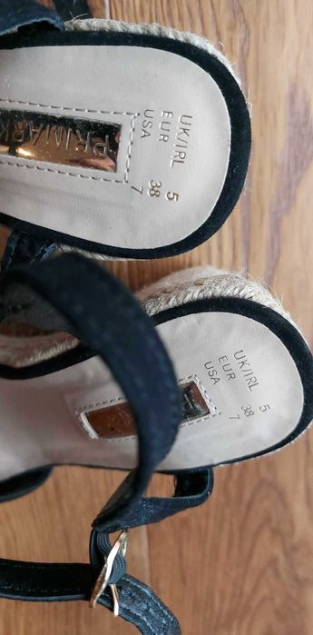 espadryle, sandały damskie na koturnie nowe 38 Primark
