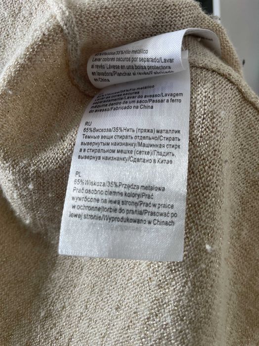 Złota cienka letnia lekka obcisła sukienka M 38 Saint Tropez