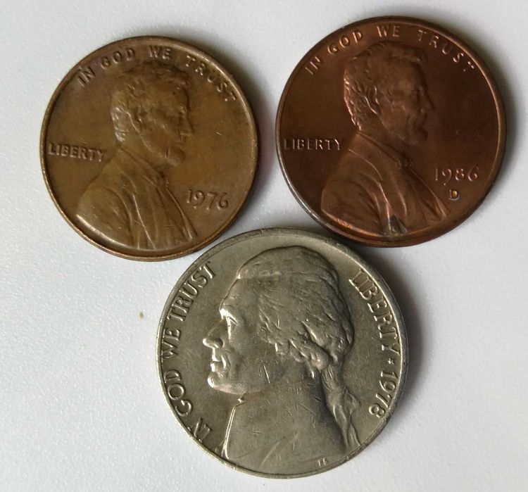 Monety amerykańskie centy 1c i 5c USA