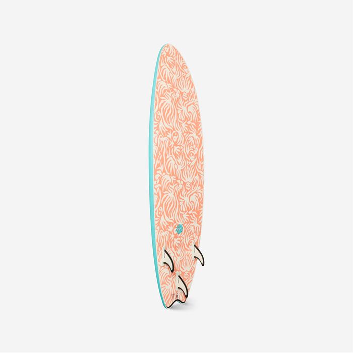 Prancha de Surf em espuma 6'6 swallow tail 55L turquesa