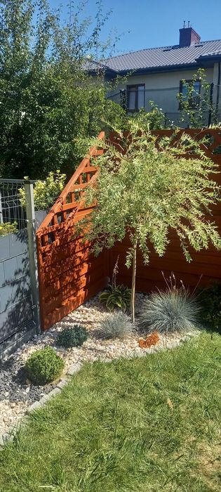 Płot drewniany/przęsła lamelowe