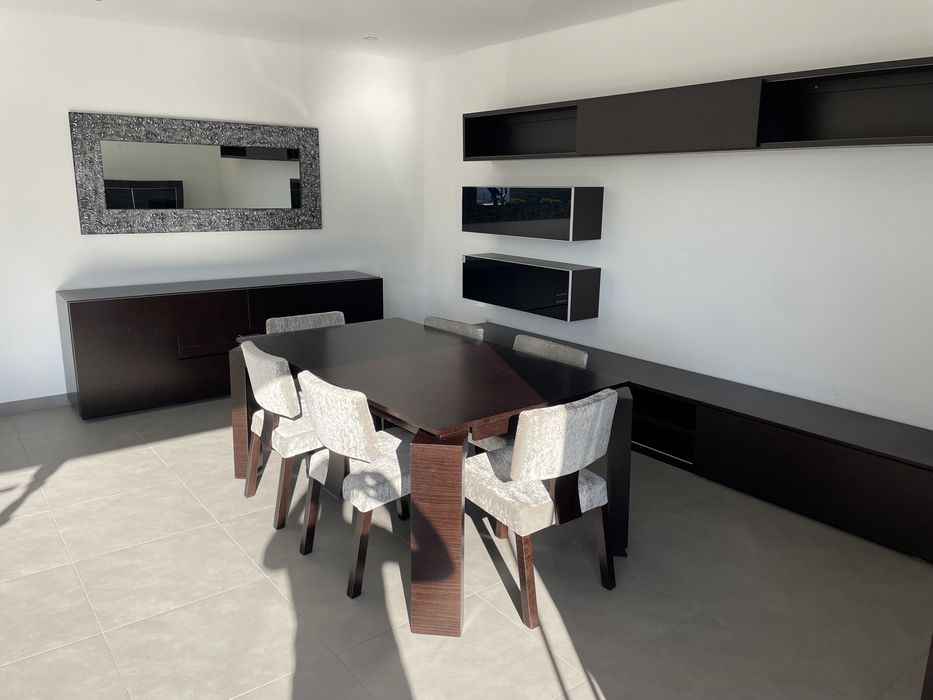 Mesa wengue extensível + 6 cadeiras