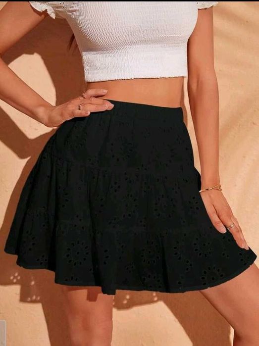 Minissaia Rodada Cintura Alta Feminino Preto Como Novo M/38