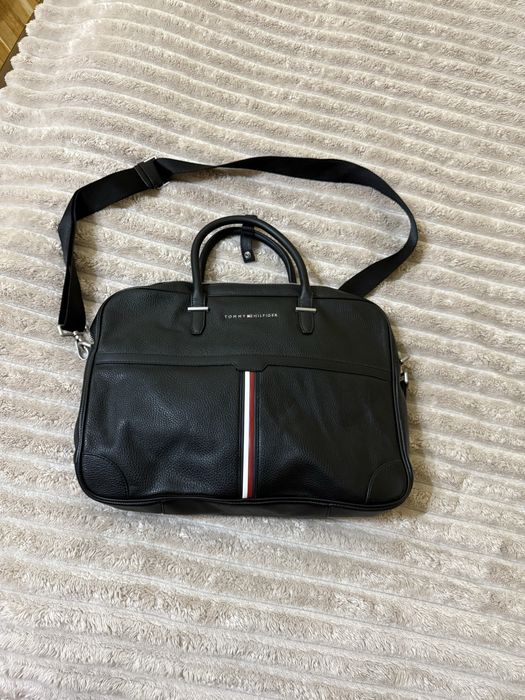 Чоловіча чорна сумка tommy Hilfiger оригінал шкіра