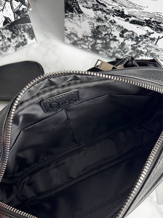 Чоловіча сумка Christian Dior Trio Saddle, мужская сумка диор, шкіра