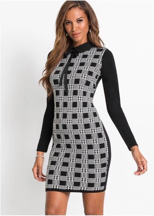 Elegancka dzianinowa sukienka marki Bonprix.