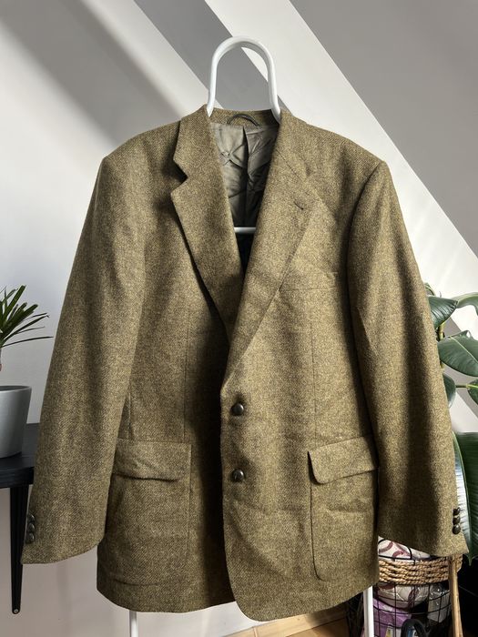 Burberrys wool tweed blazer vintage old money marynarka