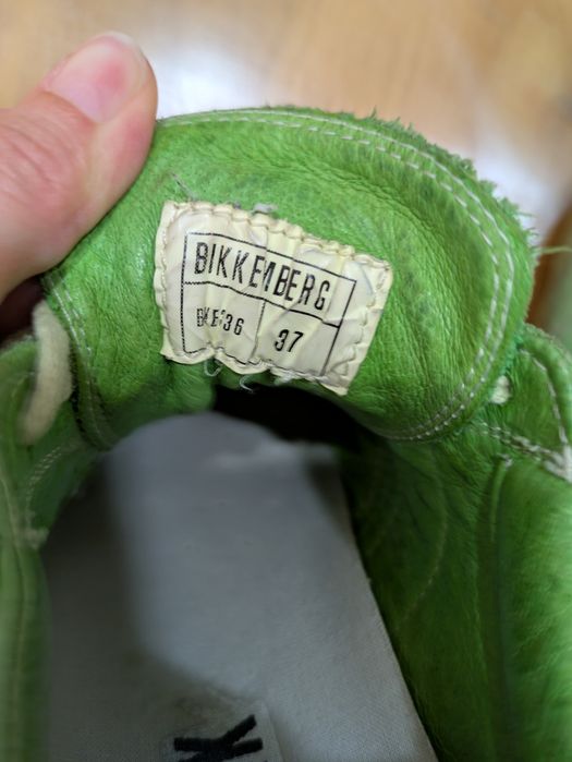 Sapatilhas em pele verde Bikkembergs 37