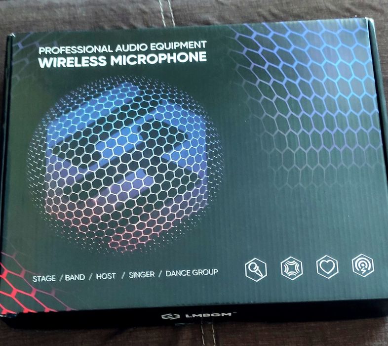 Sistema de Microfones Sem Fio Duplo LMBGM UHF – Na Caixa / Como Novo"