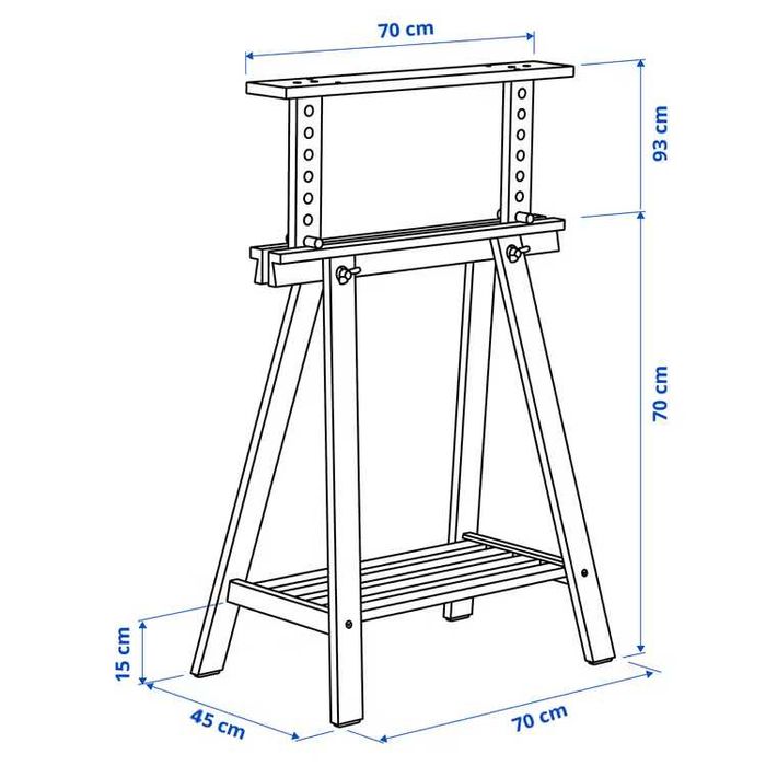 Cavalete, branco de madeira maciça - MITTBACK Ikea