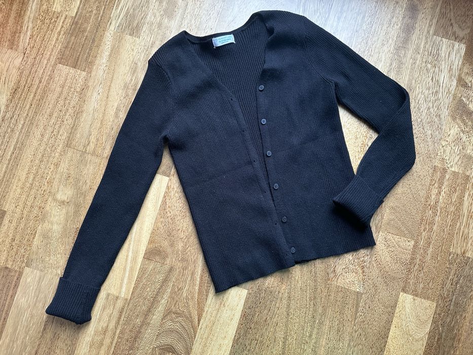 Dzianinowy czarny rozpinany sweterek Primark